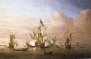 Monamy, Peter The Royal yacht Peregrine arriving in the Thames estuary with King George i aboard in September 1714 oil on canvas